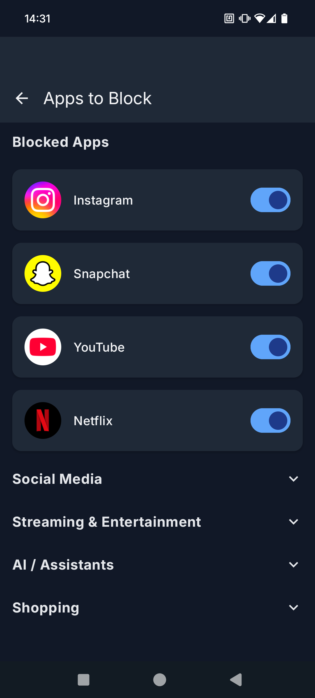 Choose What Apps to Block